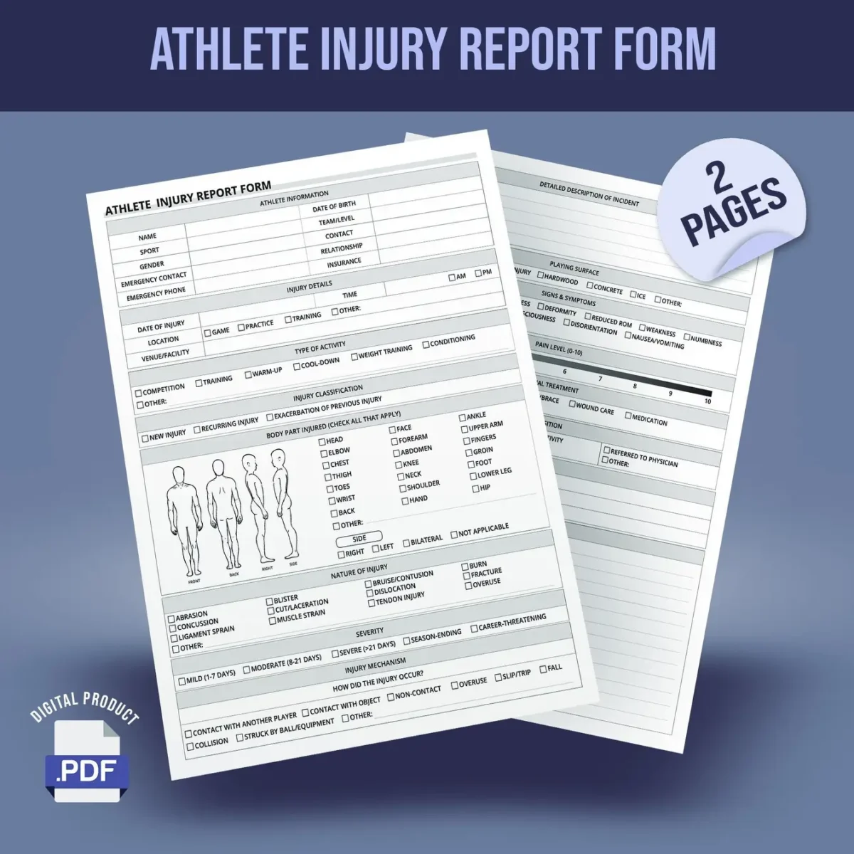 Athlete Injury Report Form - Image 1