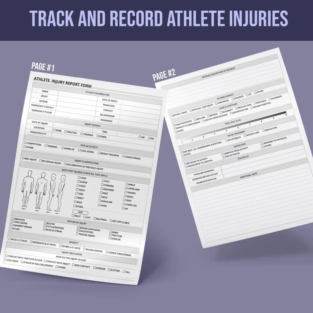 Athlete Injury Report Form - Image 2