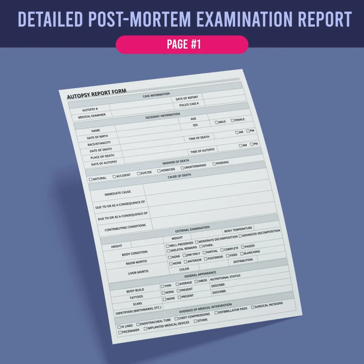 Autopsy Report Form - Image 2