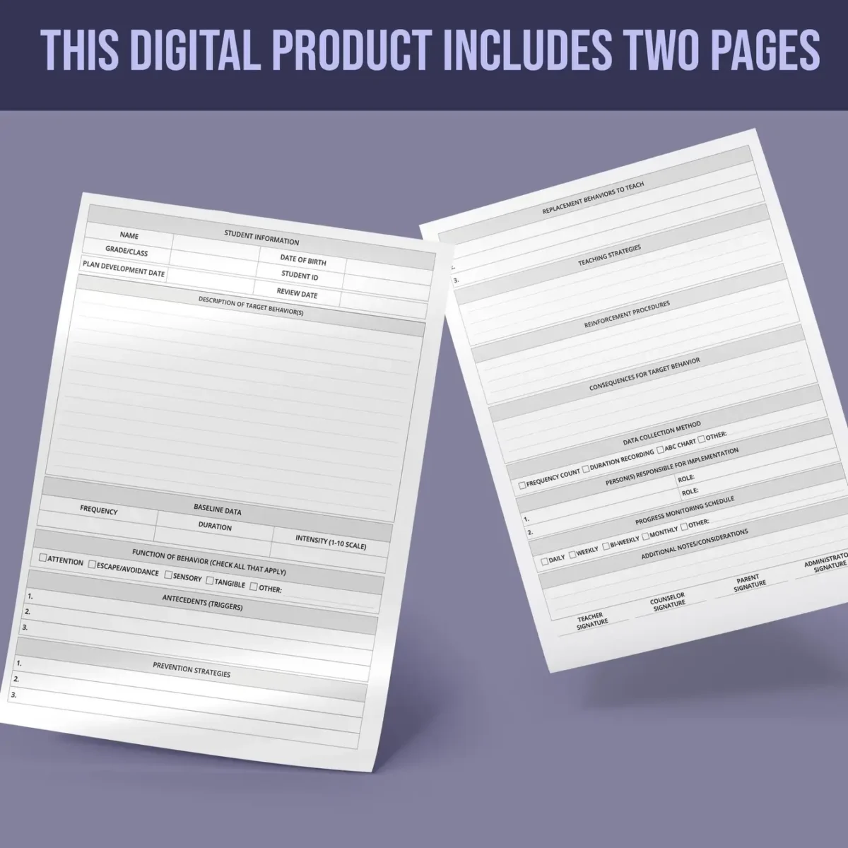 Behavior Intervention Plan Form (BIP) - Image 2