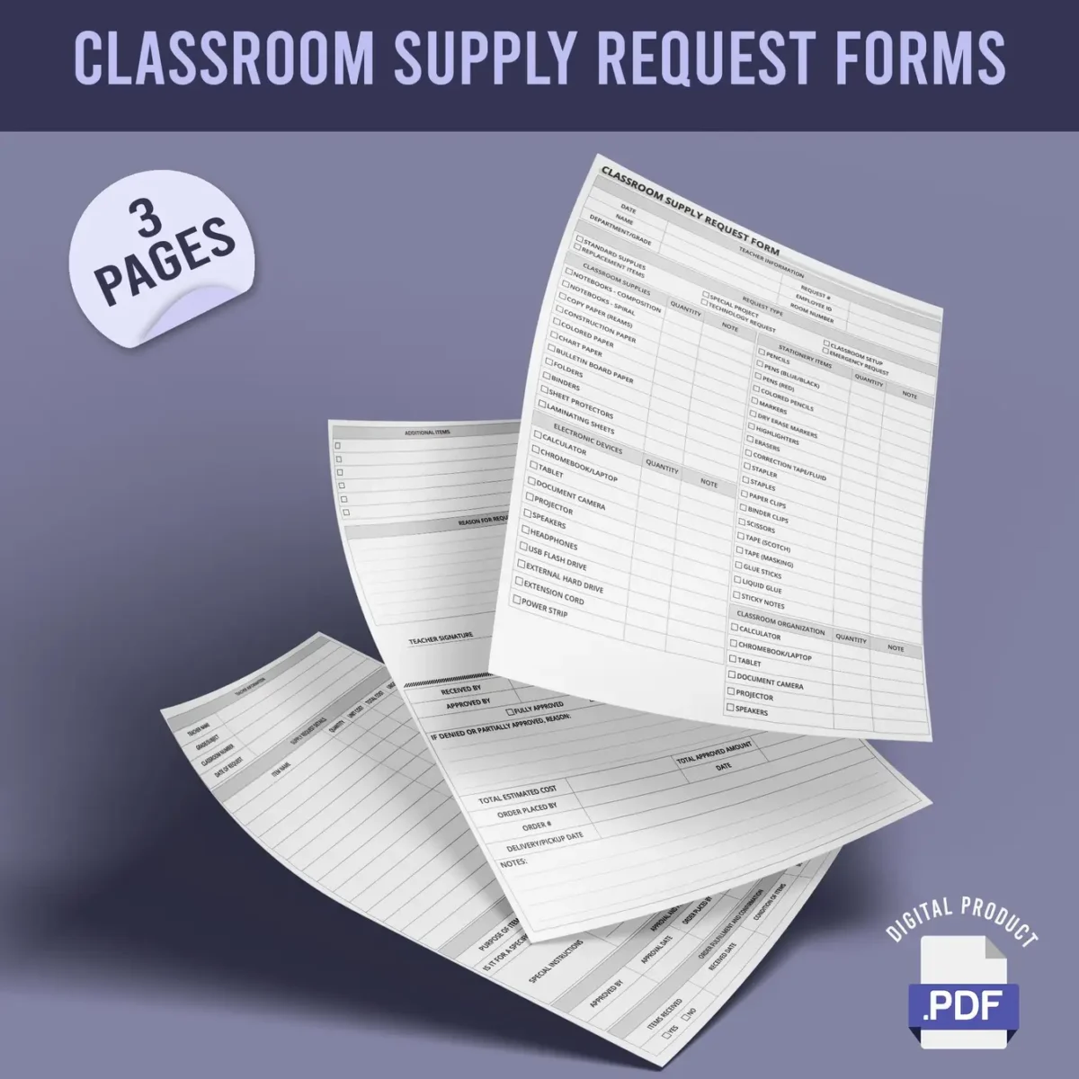 Classroom Supply Request Form - Image 1