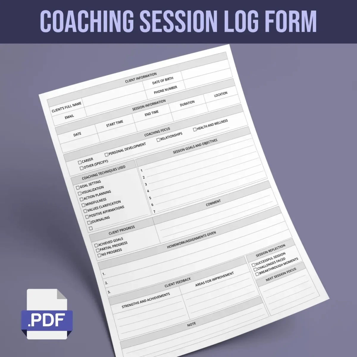 Coaching Session Log Form - Image 1