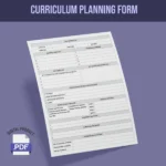 Curriculum Planning Form