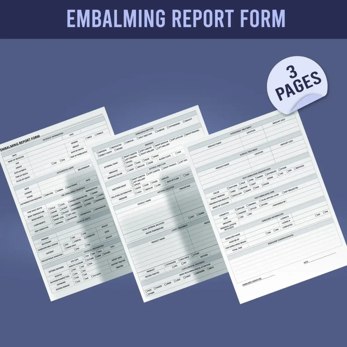 Embalming Report Form - Image 1