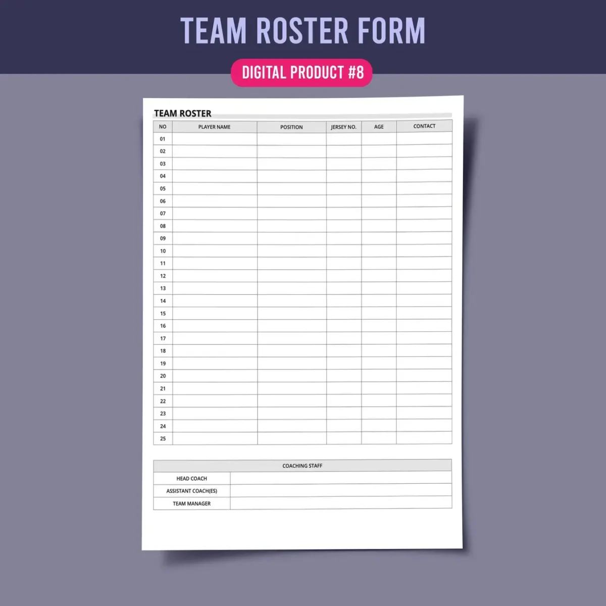 Essential Baseball Team Management Forms Bundle (8 Printable PDF) - Image 9