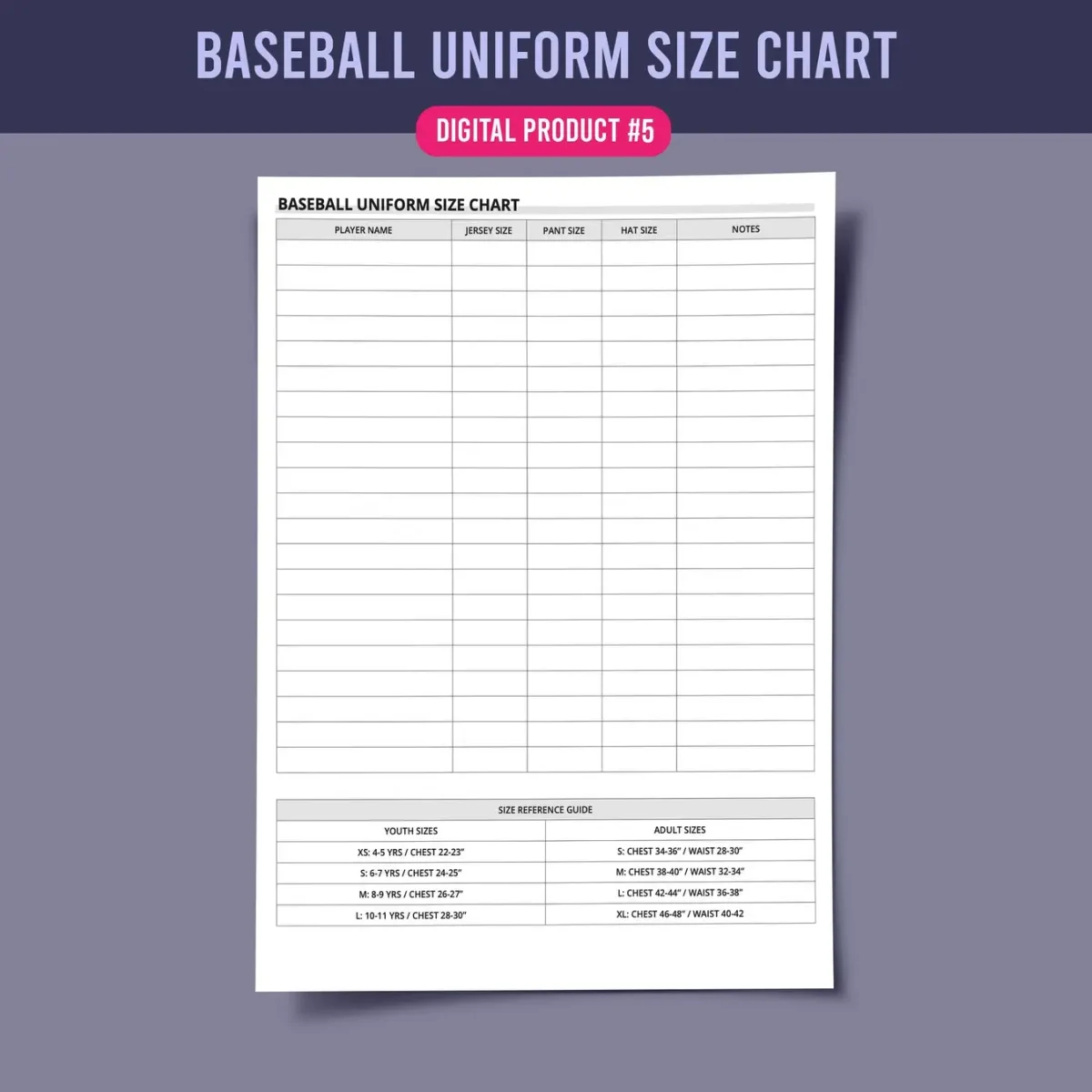 Essential Baseball Team Management Forms Bundle (8 Printable PDF) - Image 6