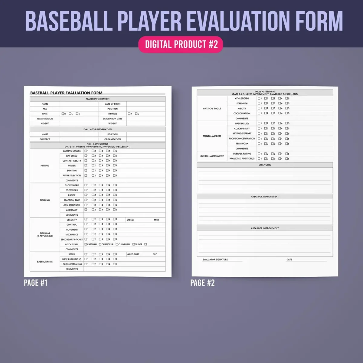 Essential Baseball Team Management Forms Bundle (8 Printable PDF) - Image 3