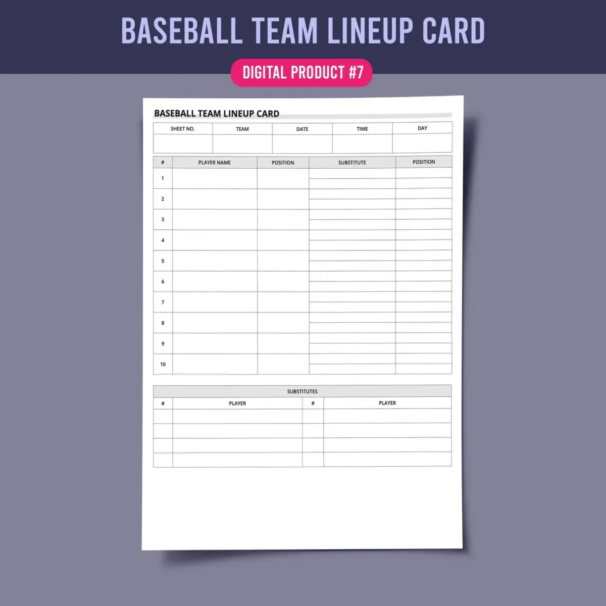 Essential Baseball Team Management Forms Bundle (8 Printable PDF) - Image 8