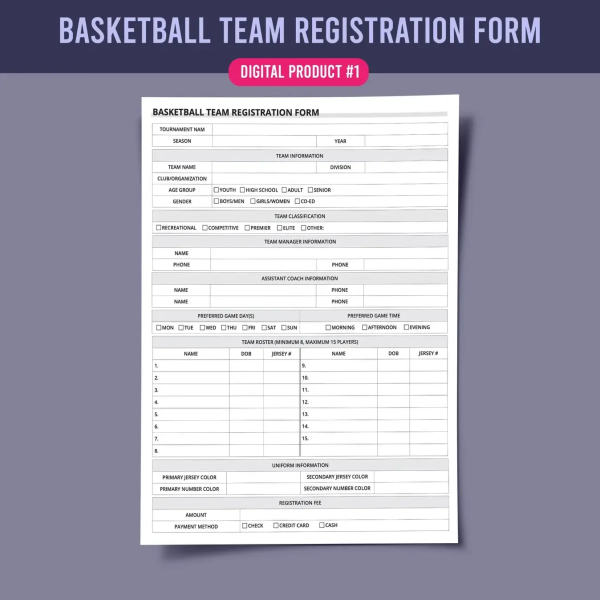 Essential Basketball Team Management Forms Bundle - Image 2