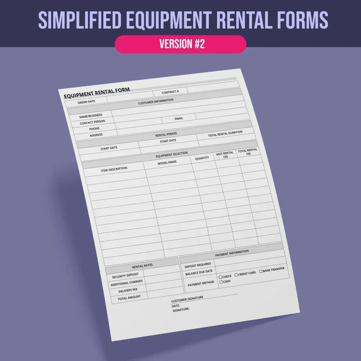 Event Equipment Rental Forms - Image 3