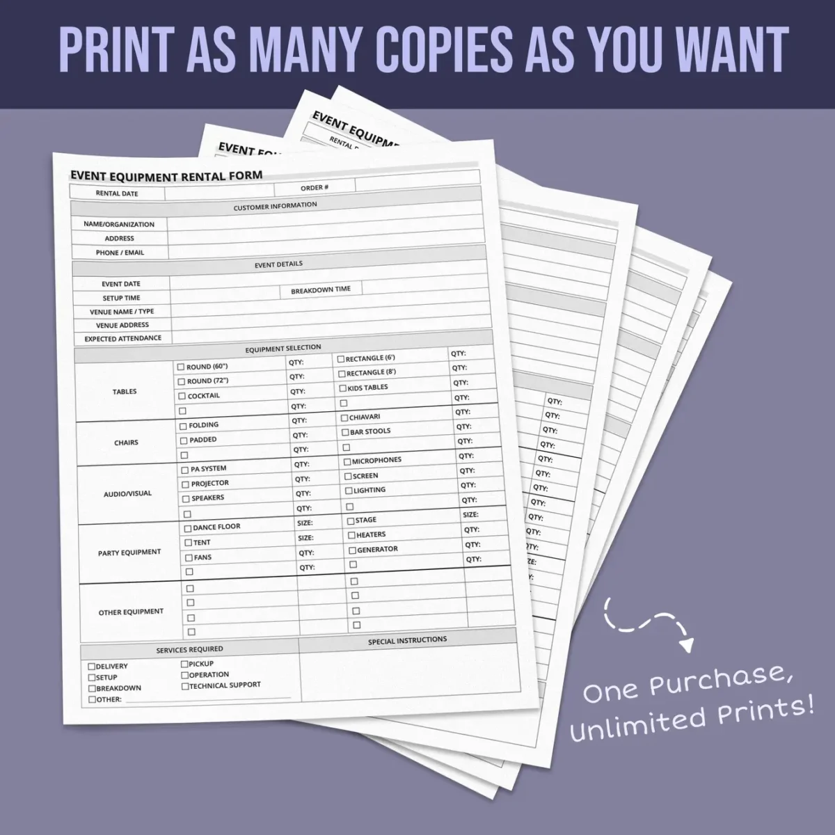 Event Equipment Rental Forms - Image 4