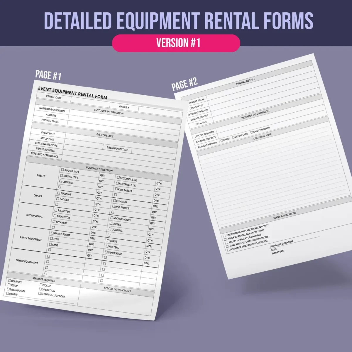 Event Equipment Rental Forms - Image 2