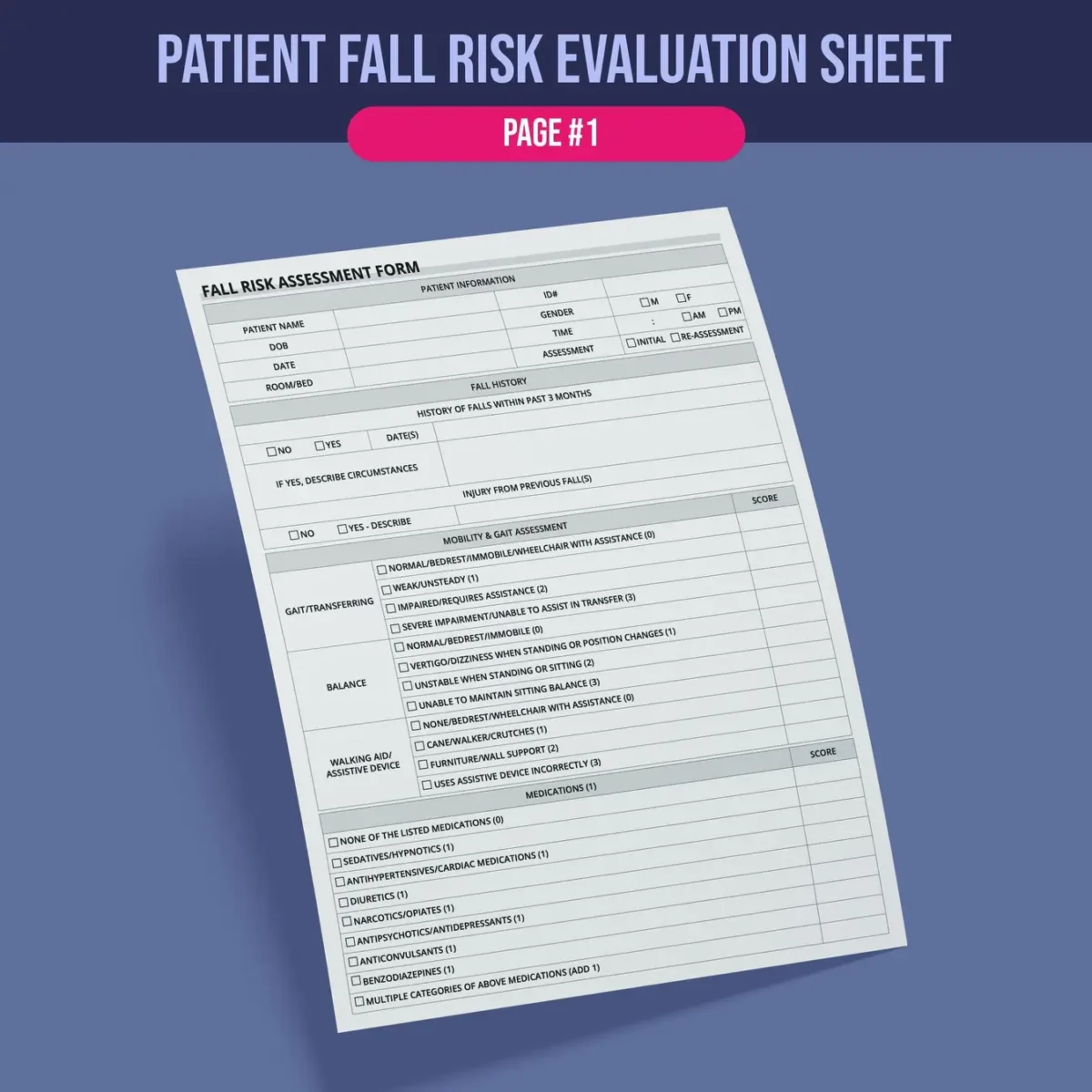 Fall Risk Assessment Form - Image 2