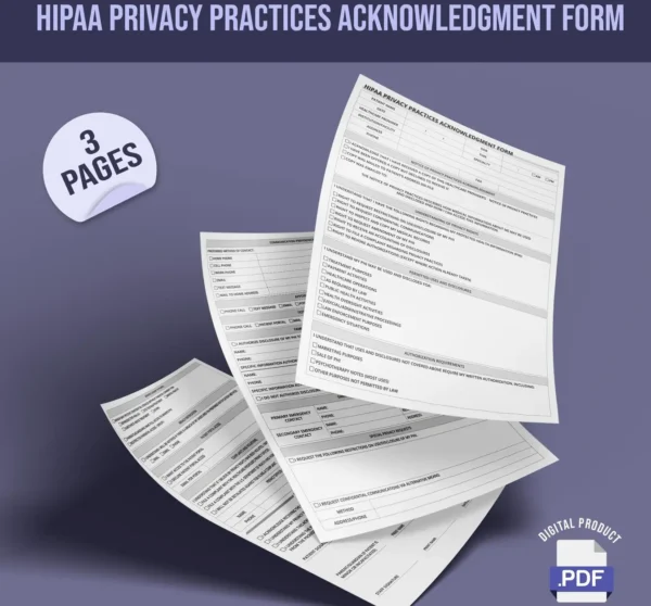 HIPAA Privacy Practices Acknowledgment Form