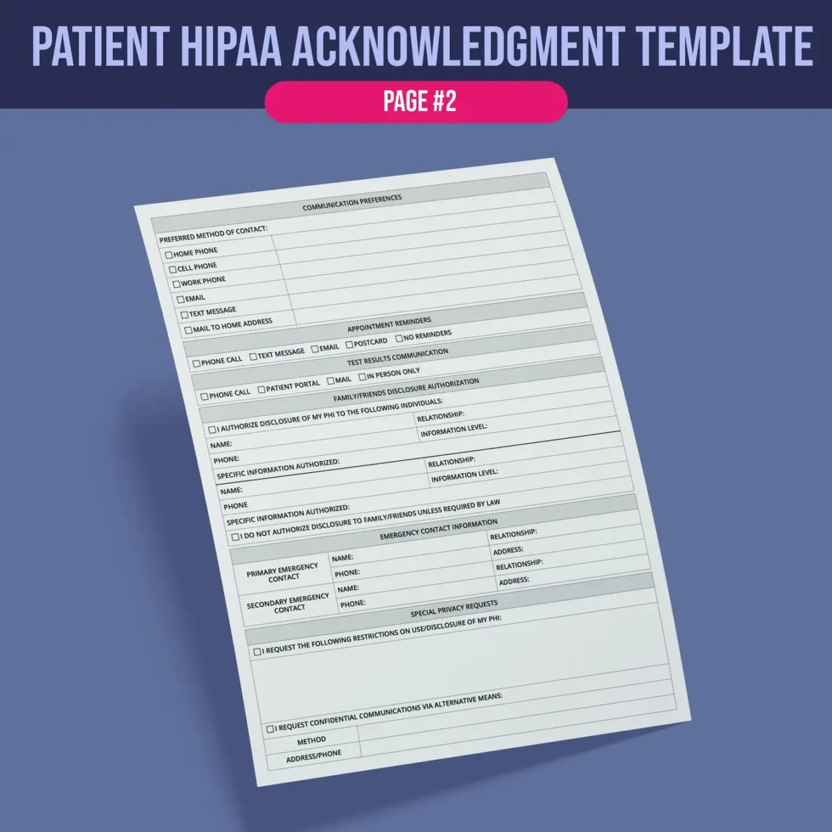 HIPAA Privacy Practices Acknowledgment Form - Image 3