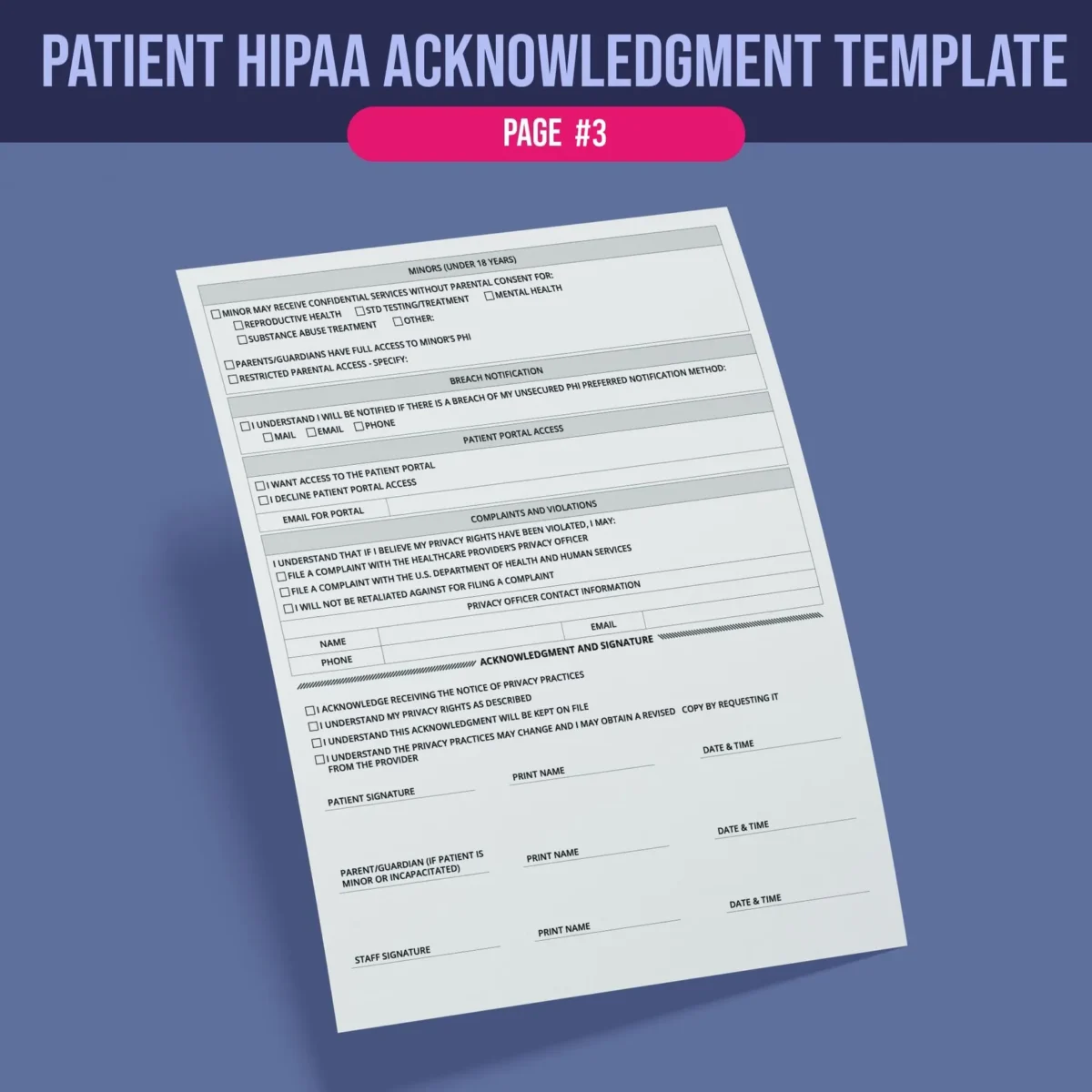 HIPAA Privacy Practices Acknowledgment Form - Image 4