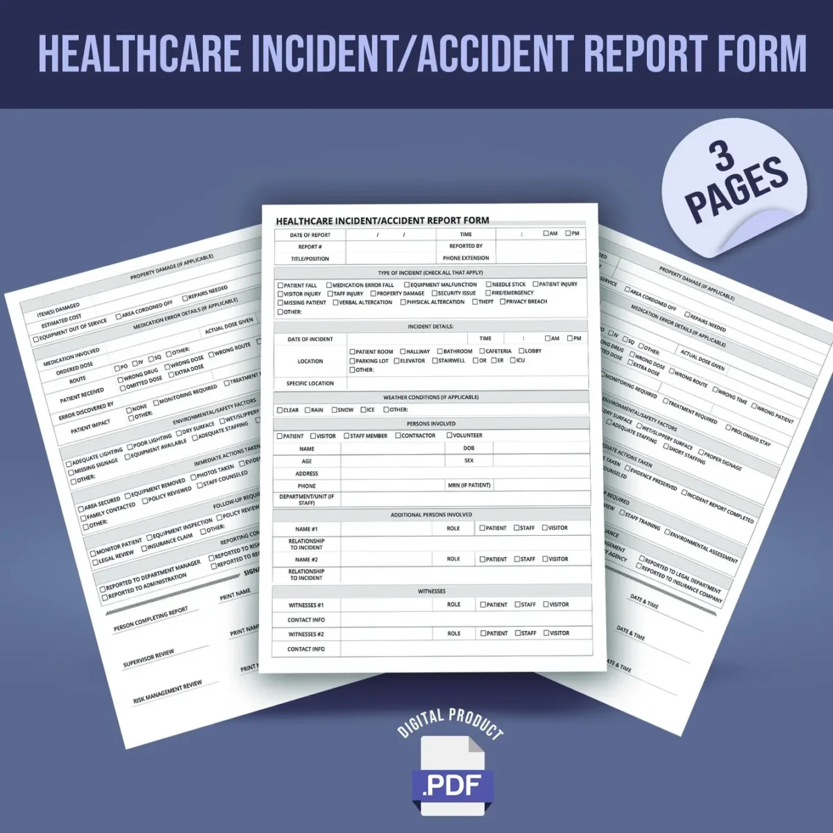 Healthcare Incident/Accident Report Form - Image 1