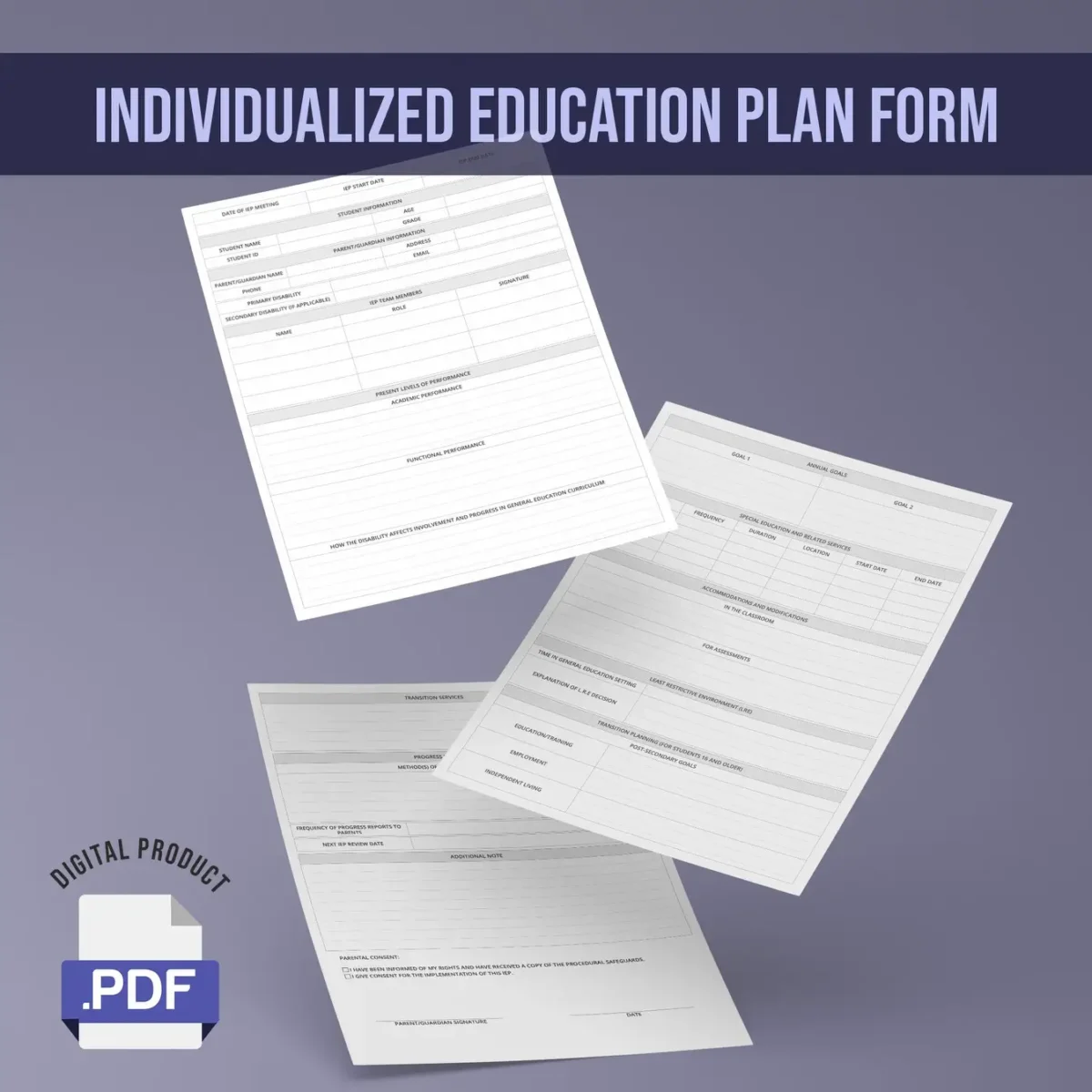 Individualized Education Plan (IEP) Form - Image 1
