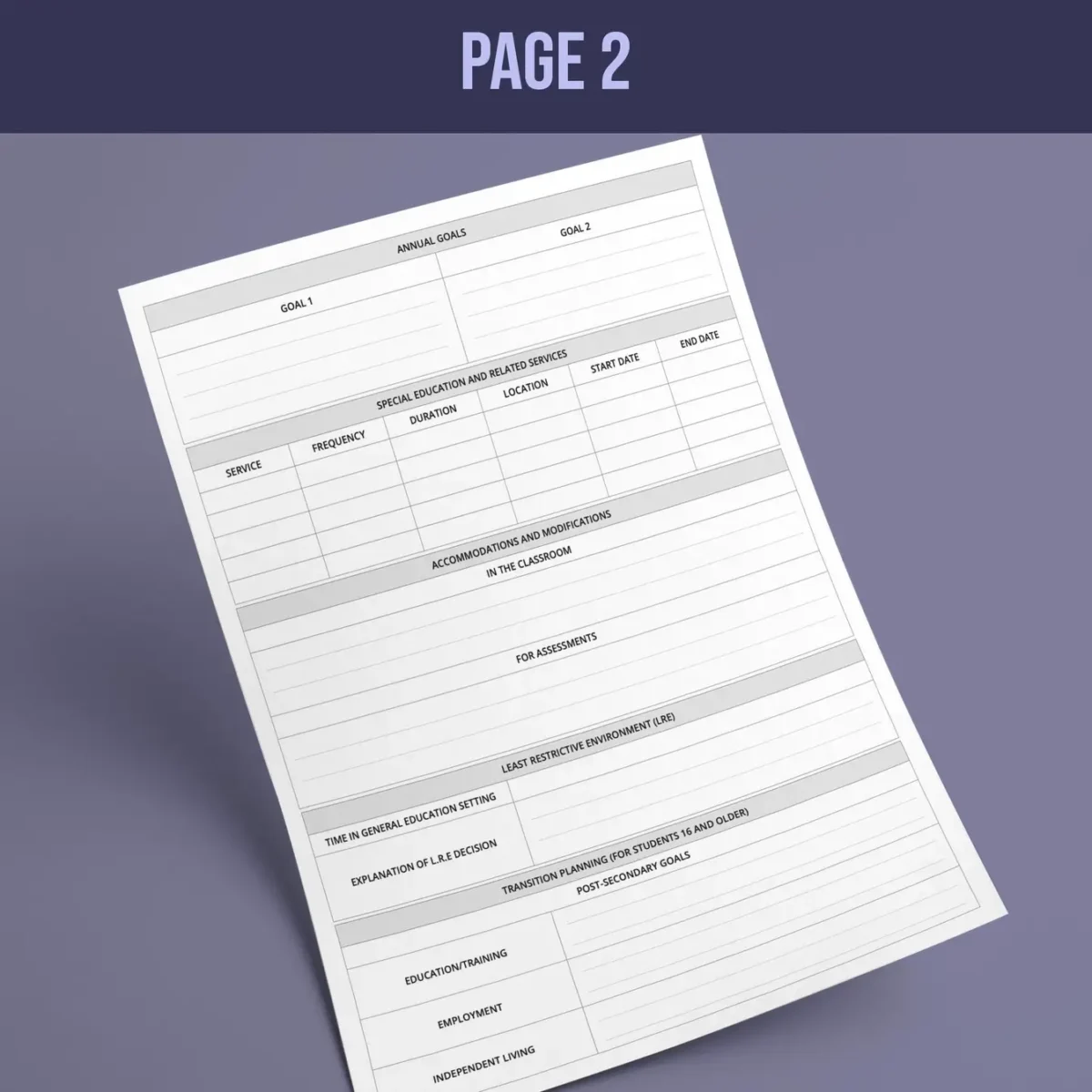Individualized Education Plan (IEP) Form - Image 3