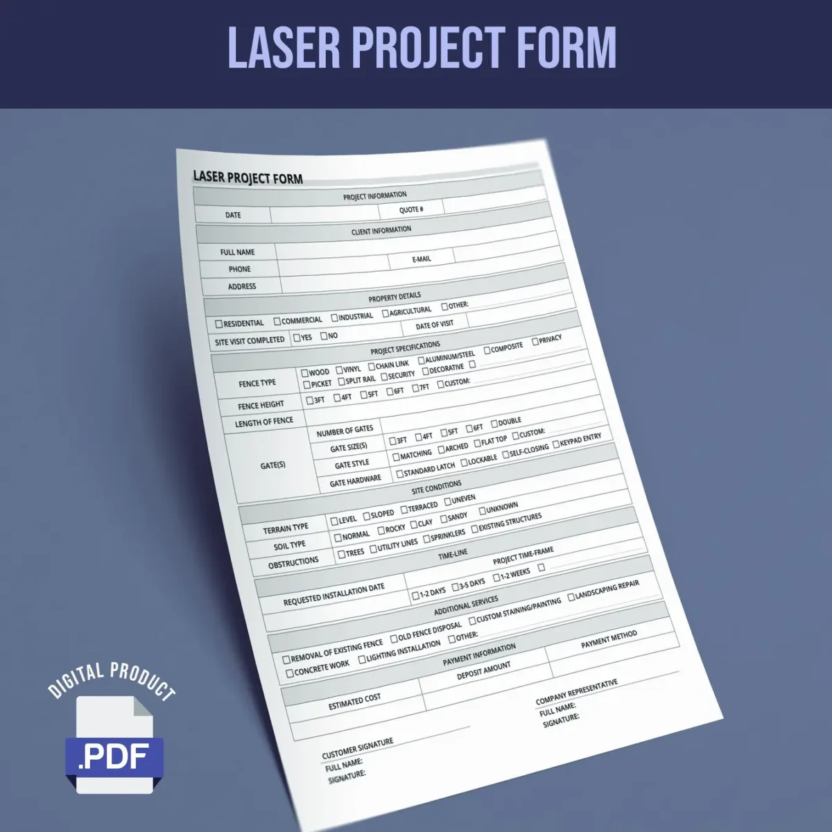 Laser Project Form - Image 1