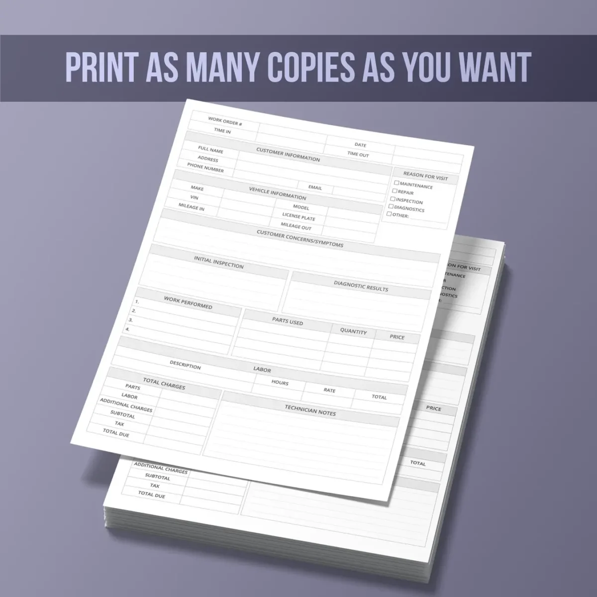 Mechanic Work Order Form - Image 3