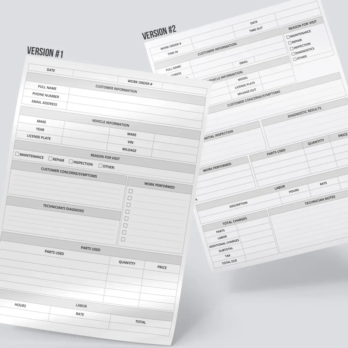 Mechanic Work Order Form - Image 2