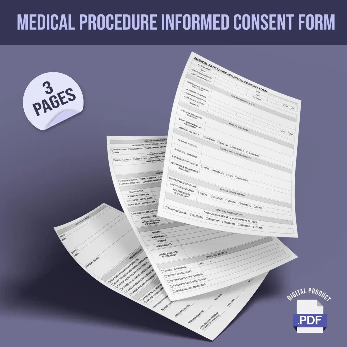 Medical Procedure Informed Consent Form - Image 1