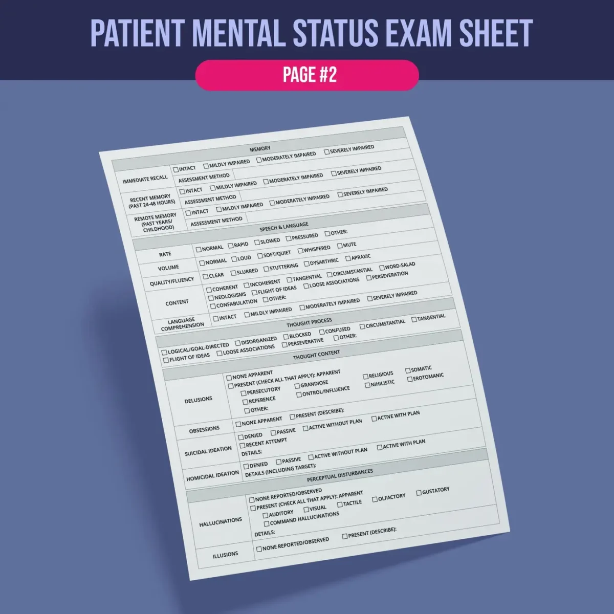 Mental Status Assessment Form - Image 3