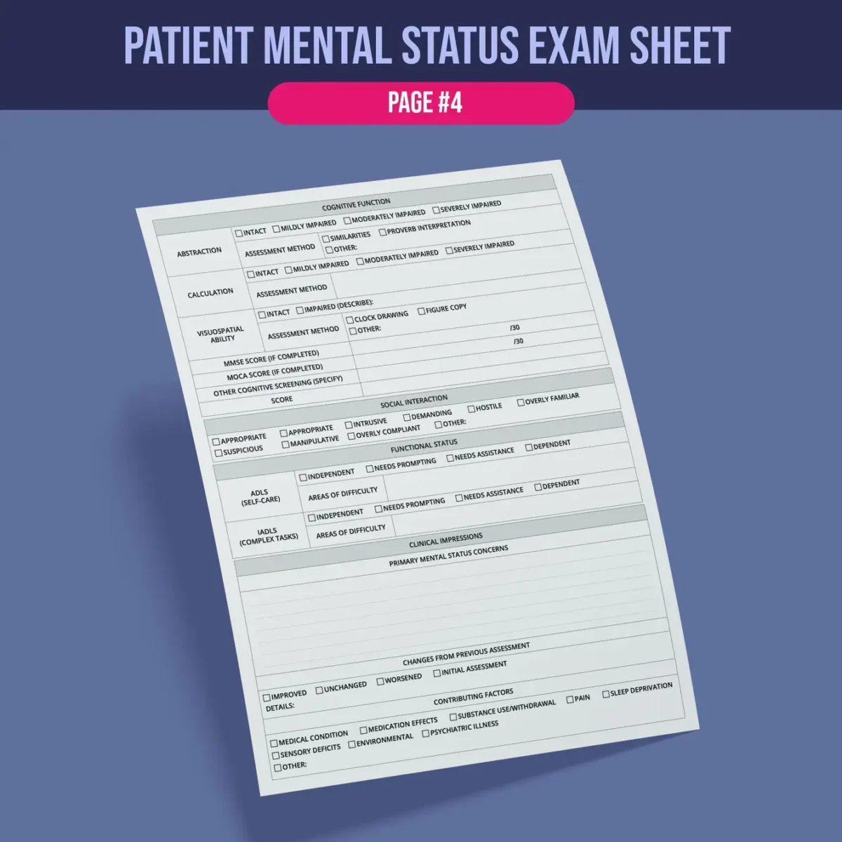 Mental Status Assessment Form - Image 5