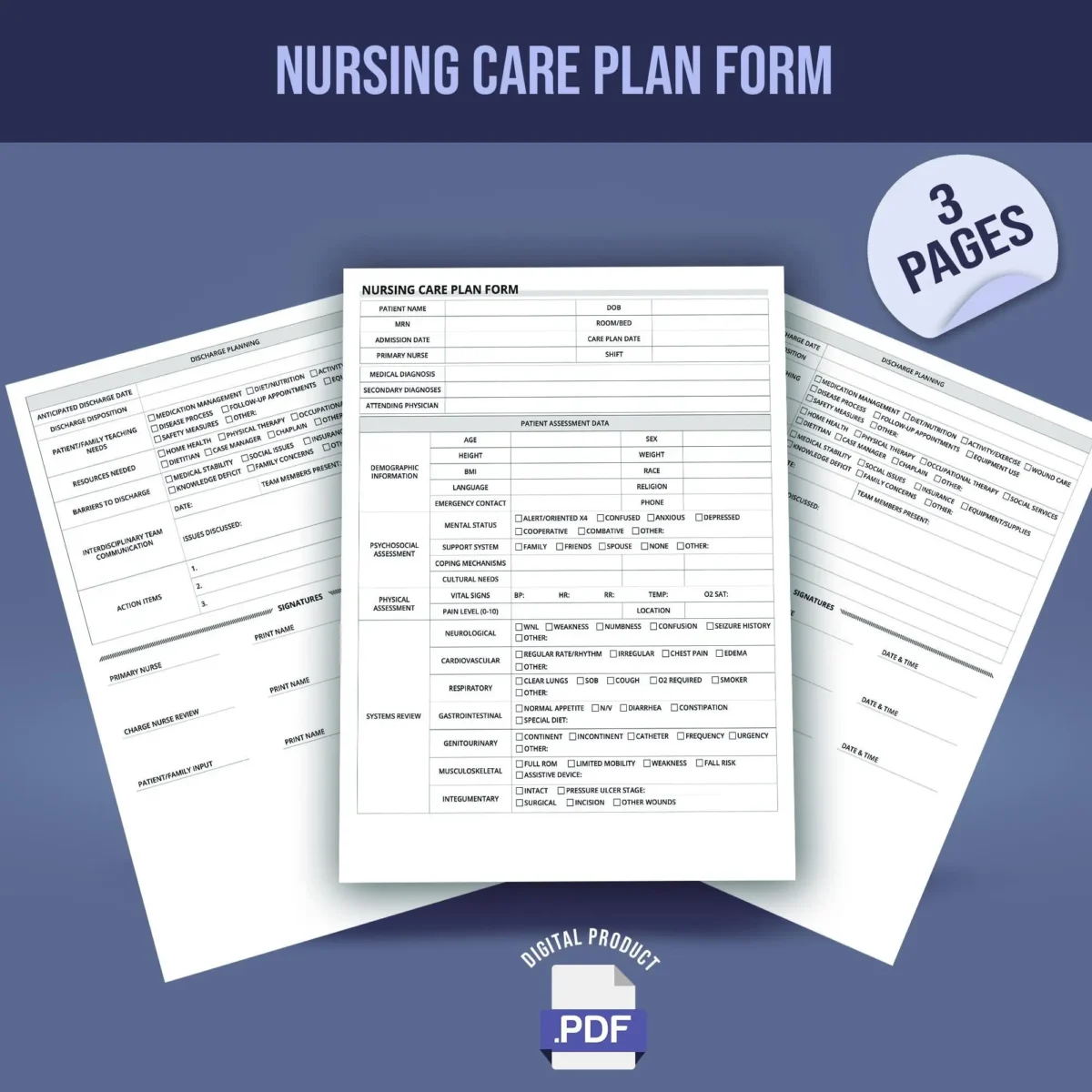 Nursing Care Plan Form - Image 1