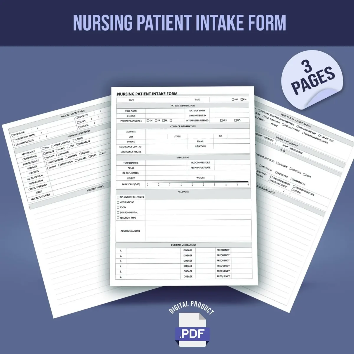 Nursing Patient Intake Form - Image 1