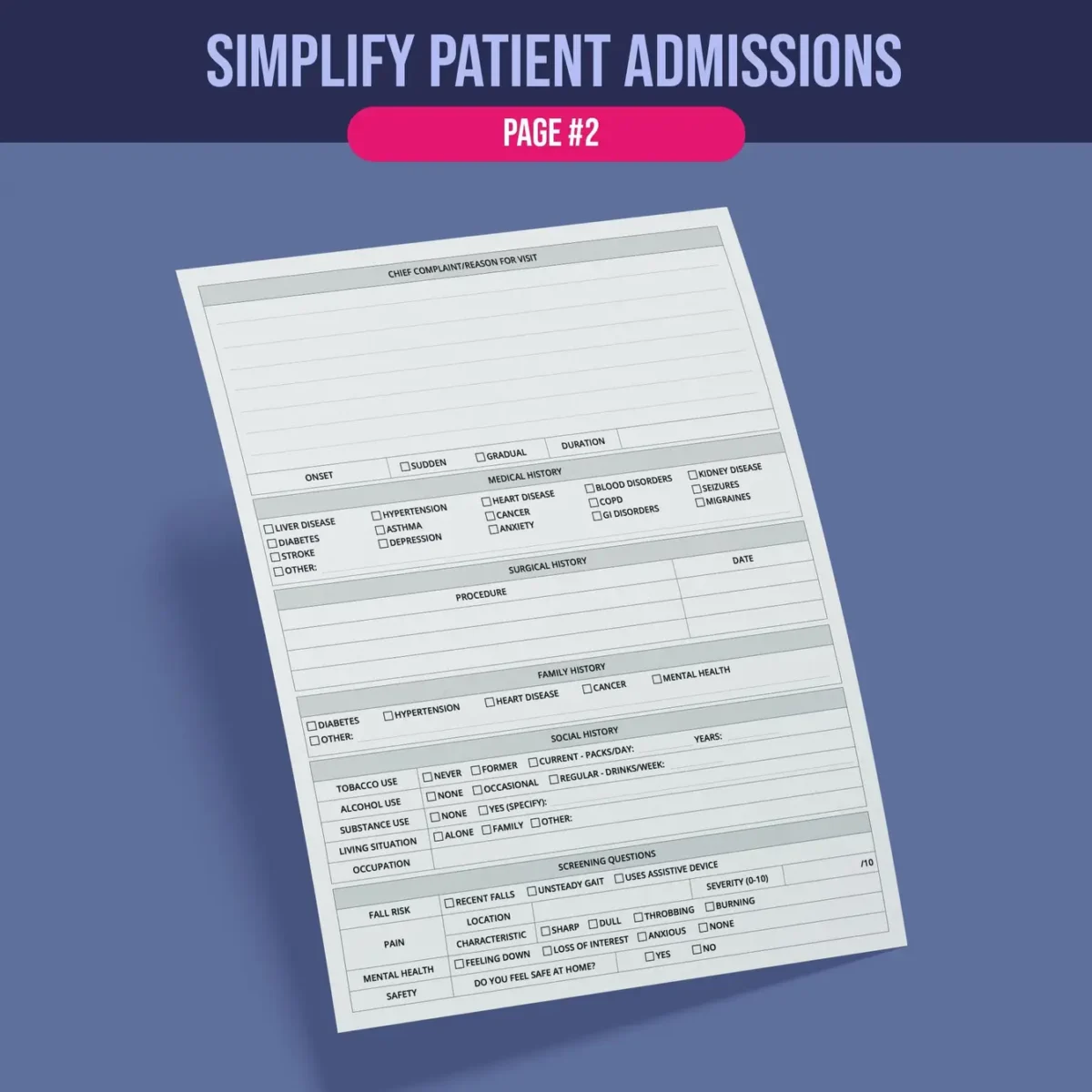 Nursing Patient Intake Form - Image 3
