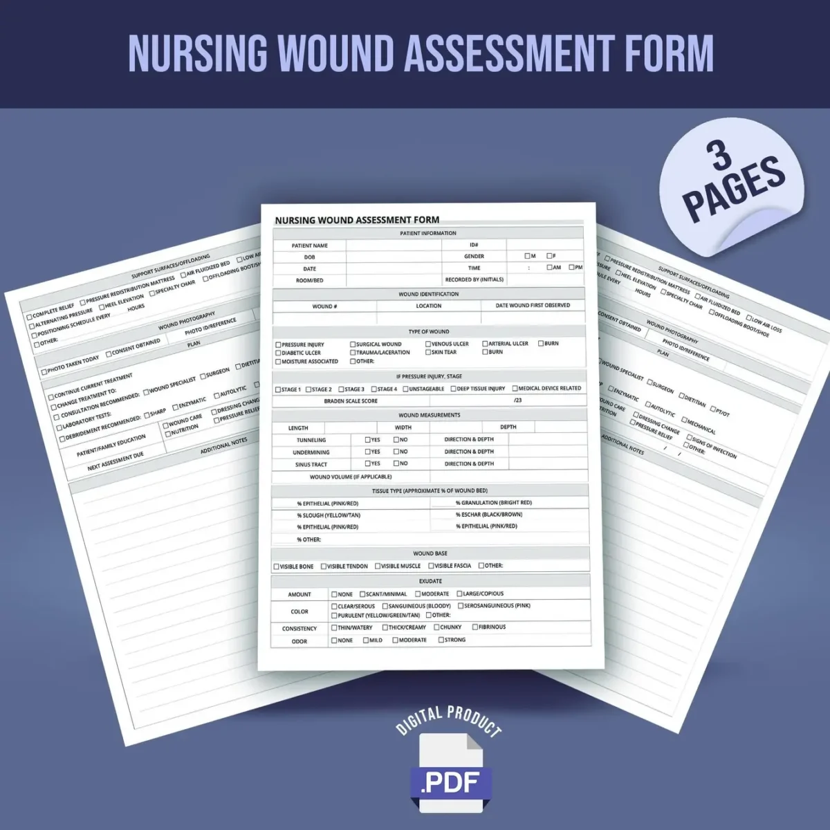Nursing Wound Assessment Form - Image 1