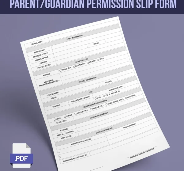 Parent/Guardian Permission Slip Form