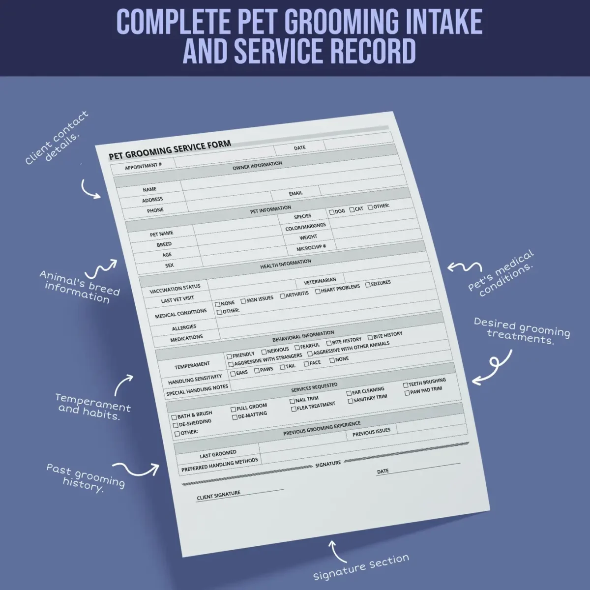 Pet Grooming Service Form - Image 2