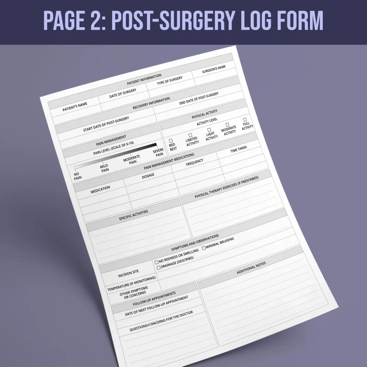 Pre and Post Surgery Forms - Image 3