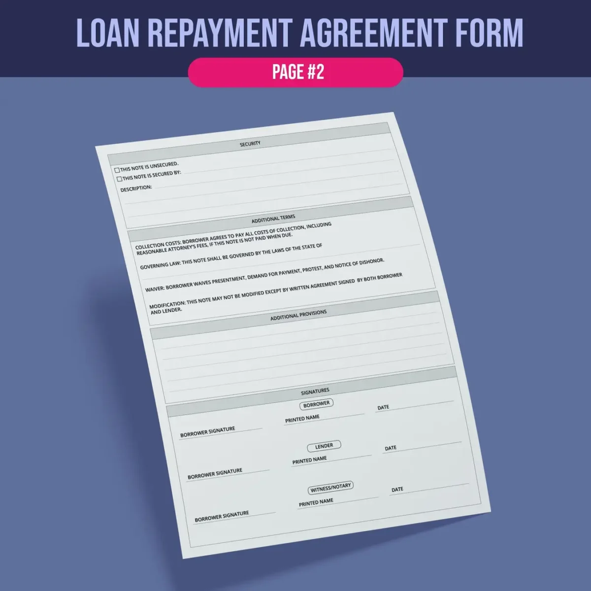 Promissory Note Form - Image 3