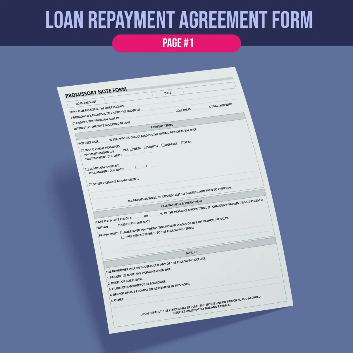 Promissory Note Form - Image 2
