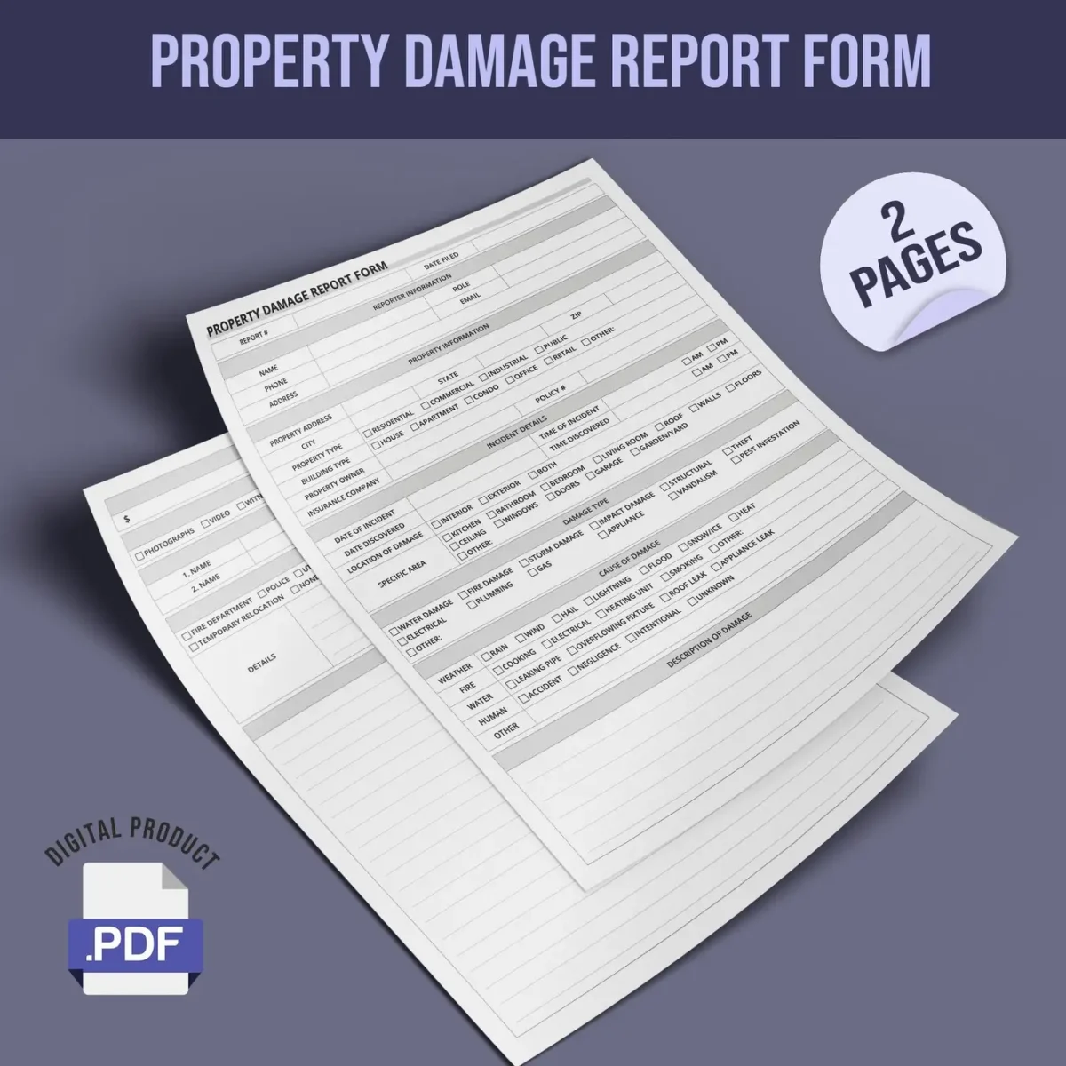 Property Damage Report Form - Image 1