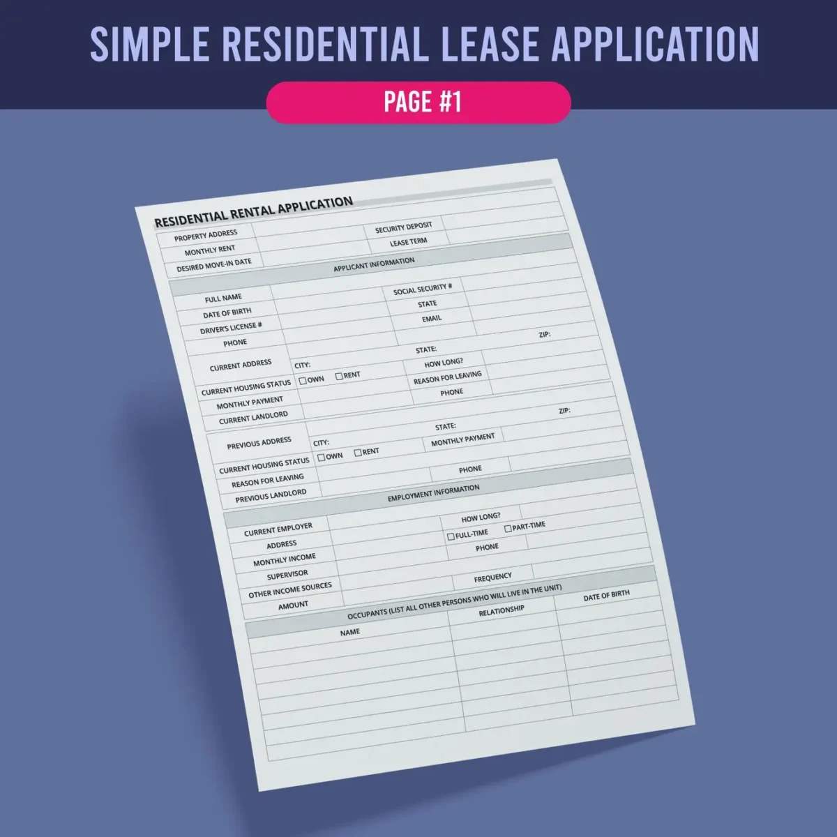 Residential Rental Application - Image 2