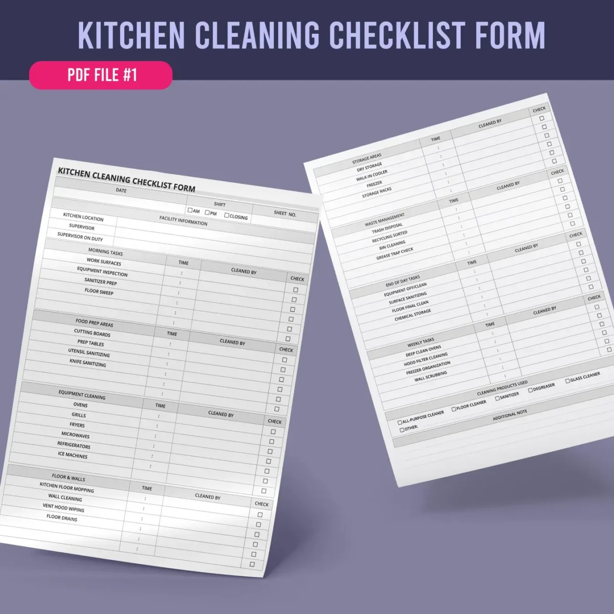 Restaurant Kitchen Tracking Forms Bundle - Image 2