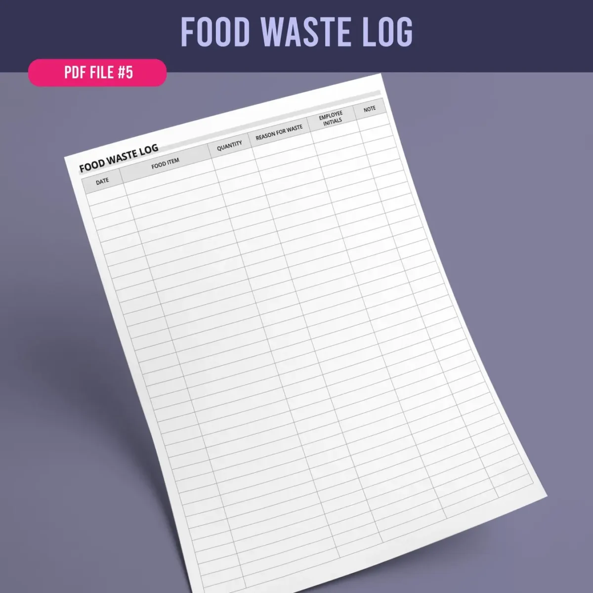 Restaurant Kitchen Tracking Forms Bundle - Image 6