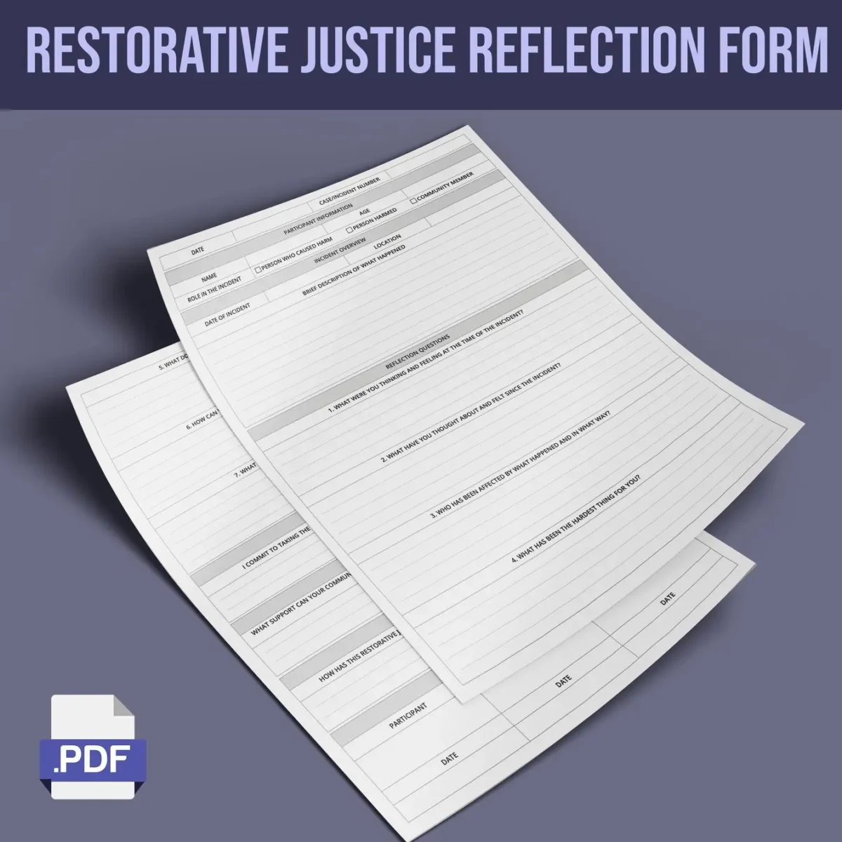 Restorative Justice Reflection Form - Image 1
