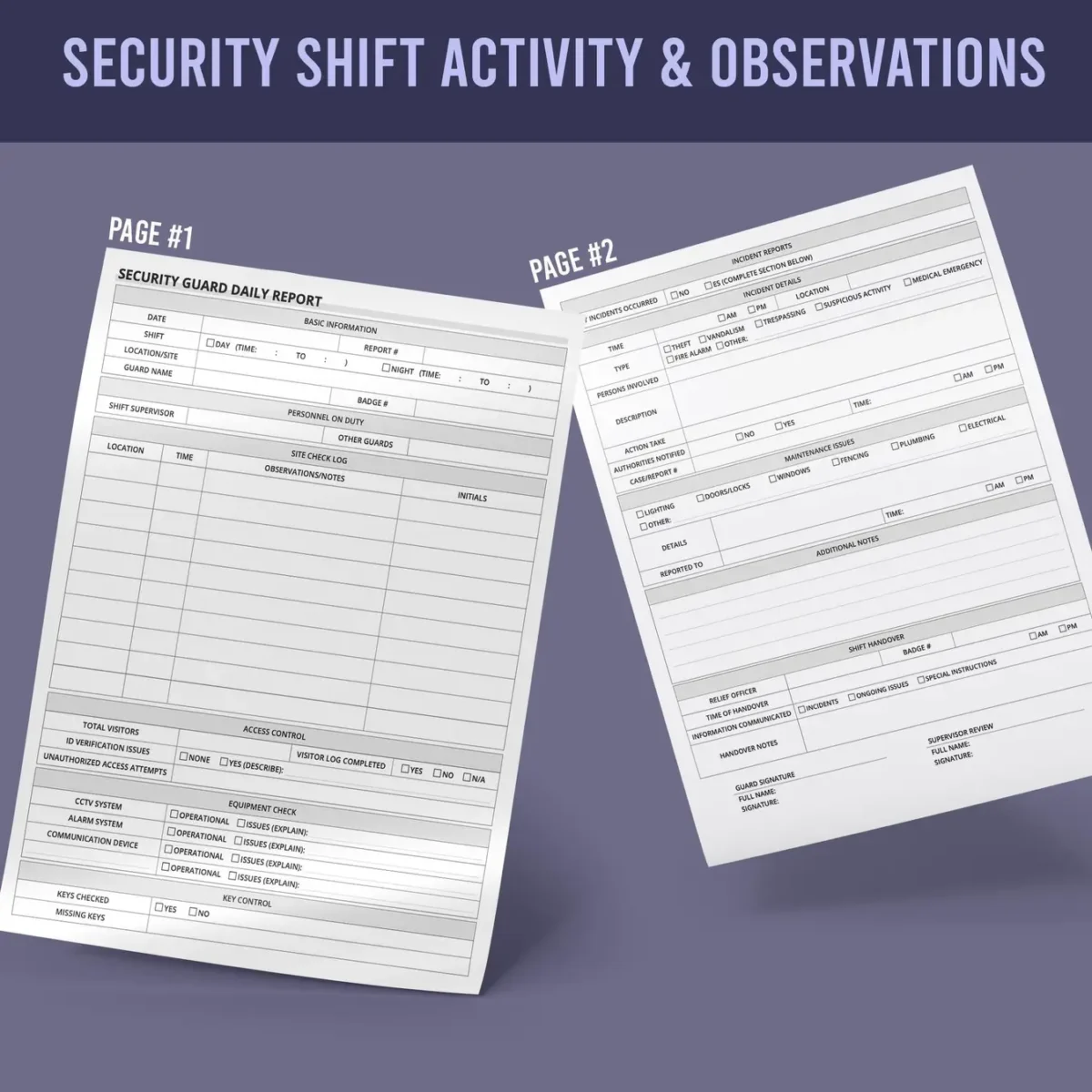 Security Guard Daily Report Forms - Image 2