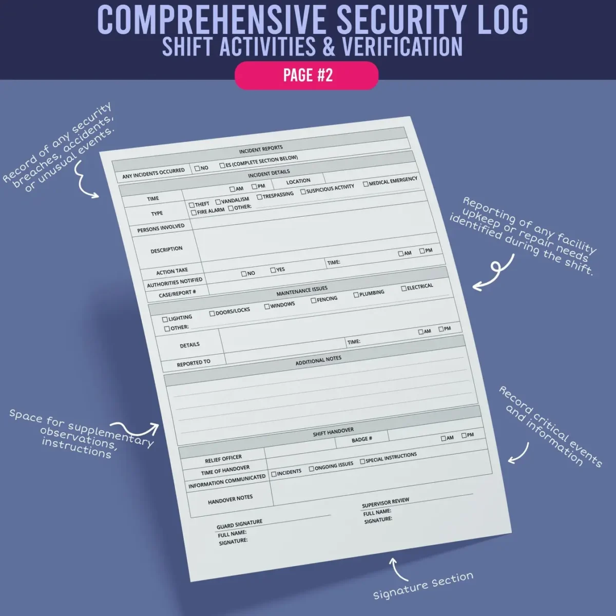 Security Guard Daily Report Forms - Image 4