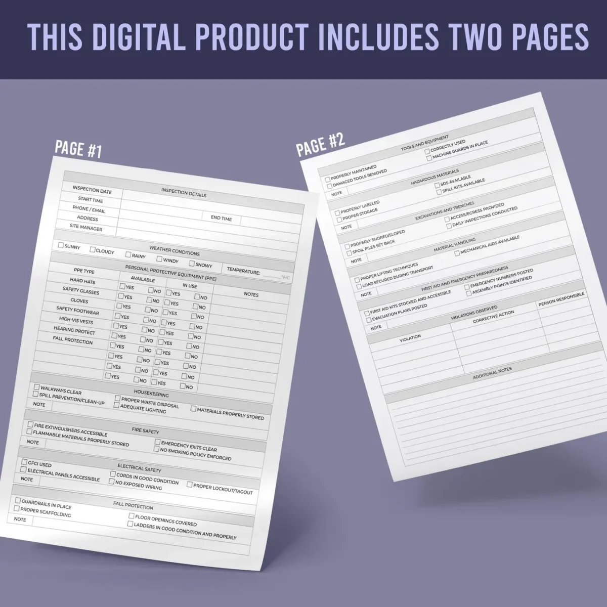 Site Safety Inspection Checklist Form - Image 2