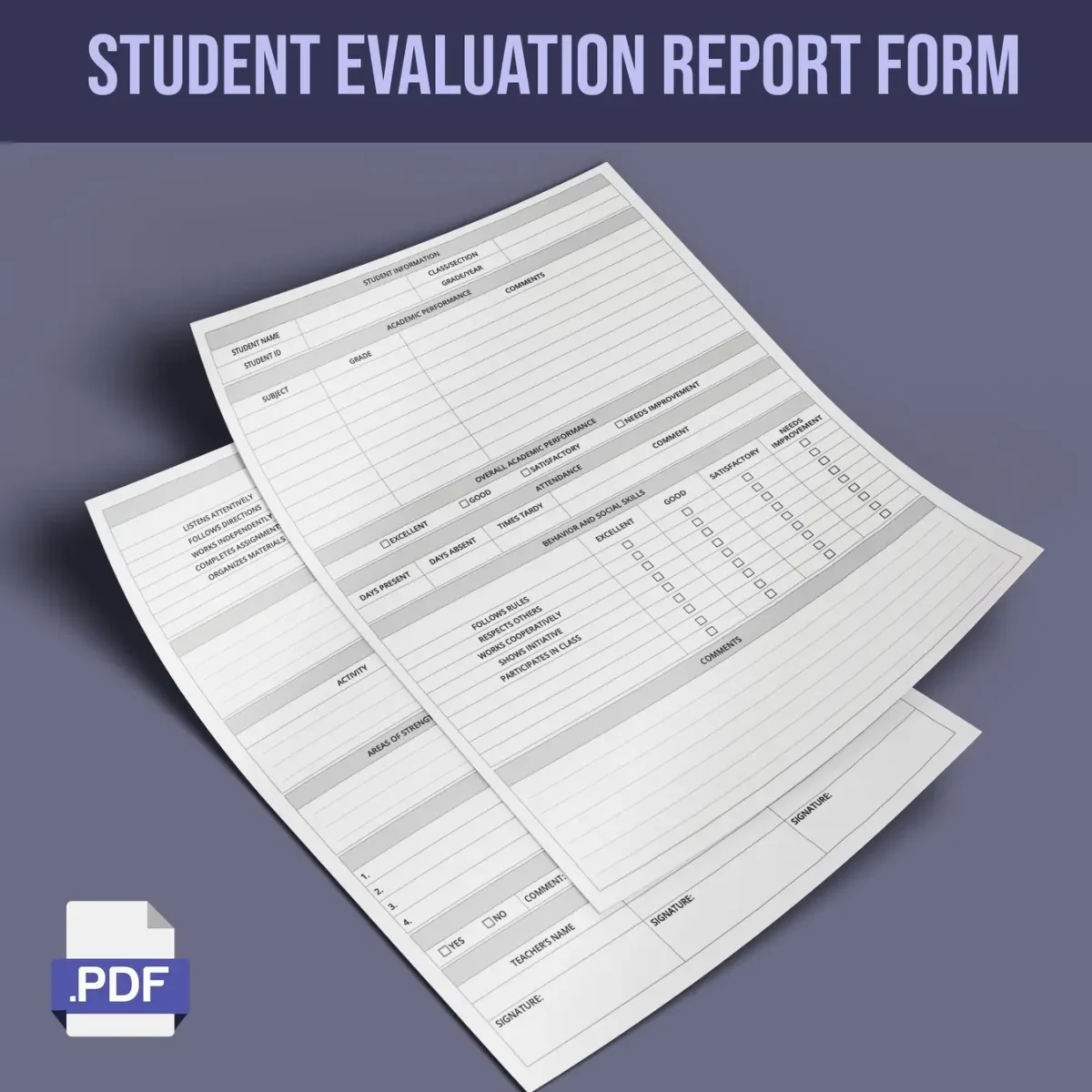 Student Evaluation Report Form - Image 1