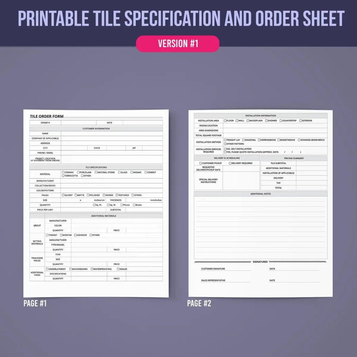 Tile Order Form - Image 2