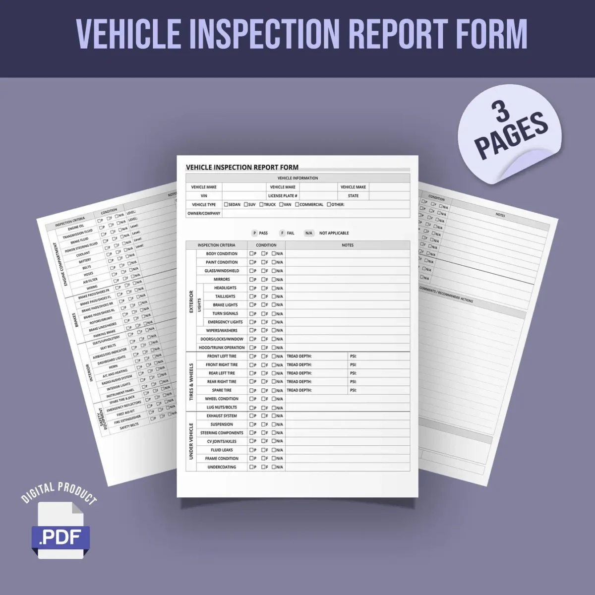 Vehicle Inspection Report Form - Image 1