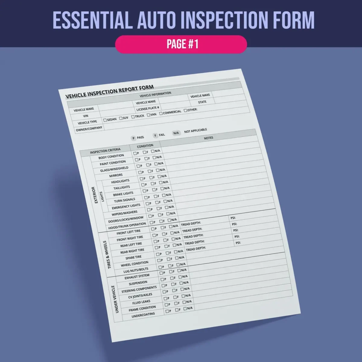 Vehicle Inspection Report Form - Image 2